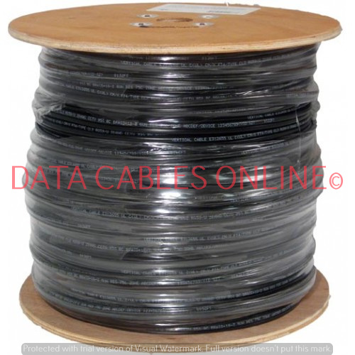 4 Pair Solid Direct Burial Full Flooded 1000ft Bare Copper 23AWG CMXF Cat6 Bulk Cable Gel-Filled Distributed by NAC Wire and Cables Black 